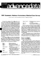 1981 Summary National Ambulatory Medical Care Survey