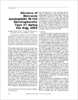 Absence of Neisseriameningitidis W135 Electrophoretic Type 37 during the Hajj 2002