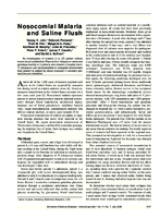 Nosocomial Malaria and Saline Flush