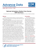 National Ambulatory Medical Care Survey 2003 summary