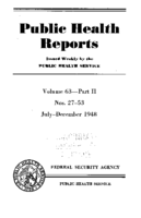 Public Health Reports  v 63 part II nos 2753 JulyDecember 1926  index