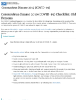 Coronavirus Disease 2019 COVID19 Checklist Older Persons March 20 2020