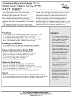 2008 Zimbabwe  Manicaland Ages 1315 Global Youth Tobacco Survey GYTS Fact Sheet