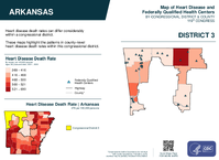AR Congressional District 03 Heart Disease and Federally Qualified Health Centers Map 119th Congress