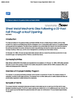 Sheet Metal Mechanic Dies Following a 22Foot Fall Through a Roof Opening FACE 8925