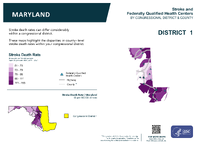 MD Congressional District 01 Stroke and Federally Qualified Health Centers Map 118th Congress