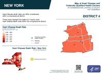 NY Congressional District 04 Heart Disease and Federally Qualified Health Centers Map 119th Congress