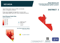 NV Congressional District 03 Heart Disease and Federally Qualified Health Centers Map 118th Congress
