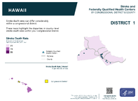HI Congressional District 01 Stroke and Federally Qualified Health Centers Map 118th Congress