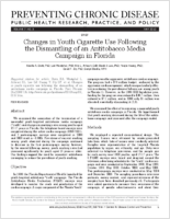 Changes in Youth Cigarette Use Following the Dismantling of an Antitobacco Media Campaign in Florida
