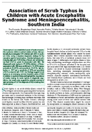 Association of Scrub Typhus in Children with Acute Encephalitis Syndrome and Meningoencephalitis Southern India