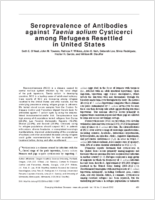 Seroprevalence of Antibodies against Taenia solium Cysticerci among Refugees Resettled in United States