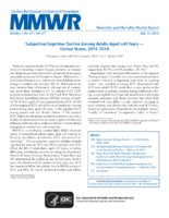 Subjective Cognitive Decline Among Adults Aged 45 Years  United States 20152016
