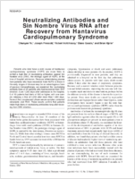 Neutralizing Antibodies and Sin Nombre Virus RNA After Recovery from Hantavirus Cardiopulmonary Syndrome