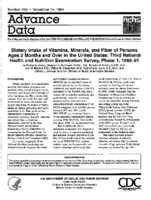Dietary Intake of Vitamins Minerals and Fiber of Persons Ages 2 Months and Over in the United States Third National Health and Nutrition Examination Survey Phase 1 198891