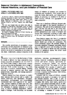Seasonal variation in adolescent conceptions induced abortions and late initiation of prenatal care
