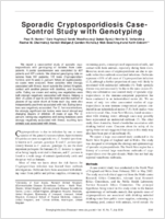 Sporadic Cryptosporidiosis CaseControl Study with Genotyping