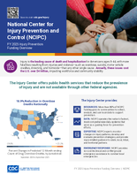 National Center for Injury Prevention and Control NCIPC FY 2025 Injury Prevention Funding Overview