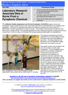 Worker Fatality Alert Laboratory Research Associate Dies of Burns from a Pyrophoric Chemical