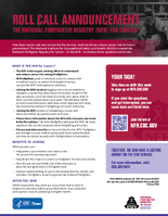 Roll Call Announcement The National Firefighter Registry NFR for Cancer 2024