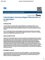 Fatal Incident Summary Report Electrocution of an Electrician