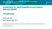 PreHevbrio for adult hepatitis B vaccination  EtR and GRADE