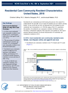 Residential care community resident characteristics United States 2018