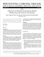 A Review of Studies Examining Stated Preferences for Cancer Screening