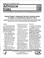 Recent Trends in Adolescent Smoking SmokingUptake Correlates and Expectations About the Future