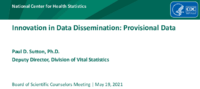 Innovation in data dissemination  provisional data