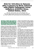 Risk for Infection in Humans after Exposure to Birds Infected with Highly Pathogenic Avian Influenza AH5N1 Virus United States 2022