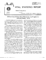 Utilization of shortstay hospitals  by diagnosis  United States 1972
