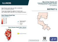 IL Congressional District 06 Heart Disease and Federally Qualified Health Centers Map 119th Congress