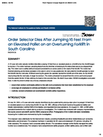 Order Selector Dies After Jumping 16 Feet from an Elevated Pallet on an Overturning Forklift in South Carolina FACE 9124