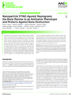 Nanoparticle STING Agonist Reprograms the Bone Marrow to an Antitumor Phenotype and Protects Against Bone Destruction