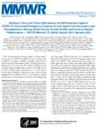 Waning 2dose and 3dose Effectiveness of MRNA Vaccines Against COVID19associated Emergency Department and Urgent Care Encounters and Hospitalizations Among Adults During Periods of Delta and Omicron Variants Predominance  VISION Network 10 States August 2021January 2022