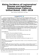 Rising Incidence of Legionnaires Disease and Associated Epidemiologic Patterns United States 19922018