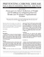 para tu Salud Reduction of Weight and Waistlines by Integrating Exercise Breaks into Workplace Organizational Routine