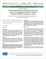 Association Between Food Insecurity and Serious Psychological Distress Among Hispanic Adults Living in Poverty