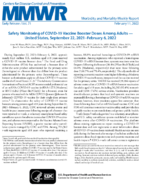 Safety Monitoring of COVID19 Vaccine Booster Doses Among Adults  US September 22 2021February 6 2022