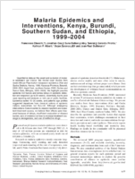 Malaria Epidemics and Interventions Kenya Burundi Southern Sudan and Ethiopia 19992004
