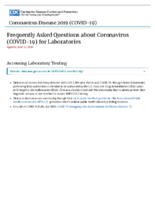 Frequently Asked Questions About Coronavirus COVID19 Testing for Laboratories June 13 2020