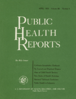 Public Health Reports  v 68 no 4  cover