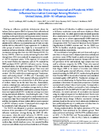 Prevalence of InfluenzaLike Illness and Seasonal and Pandemic H1N1 Influenza Vaccination Coverage Among Workers  United States 200910 Influenza Season