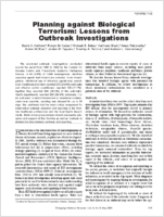 Planning against Biological Terrorism Lessons from Outbreak Investigations