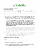 Updated Interim US Severe Acute Respiratory Syndrome SARS Case Definition Friday April 18 2003 1806 EDT 606 PM EDT