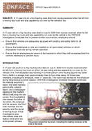 A 17year old on a hay hauling crew died from injuries received when he fell from a moving hay truck and was apparently run over by the vehicles tire