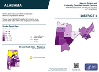 AL Congressional District 04 Stroke and Federally Qualified Health Centers Map 119th Congress