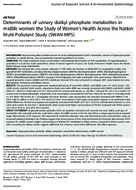 Determinants of Urinary Dialkyl Phosphate Metabolites in Midlife Women The Study of Womens Health Across the Nation MultiPollutant Study SWANMPS