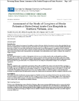 Assessment of the Needs of Caregivers of Stroke Patients at StateOwned AcuteCare Hospitals in Southern Vietnam 2011